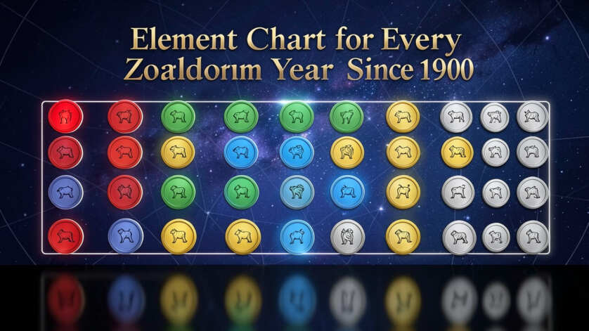Complete Element Chart for Every Zodiac Year Since 1900